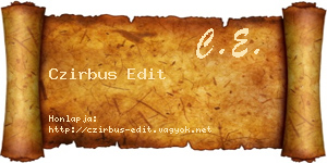 Czirbus Edit névjegykártya